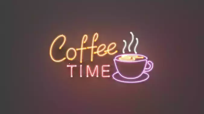 Coffee Time - Neon Sign 3D model