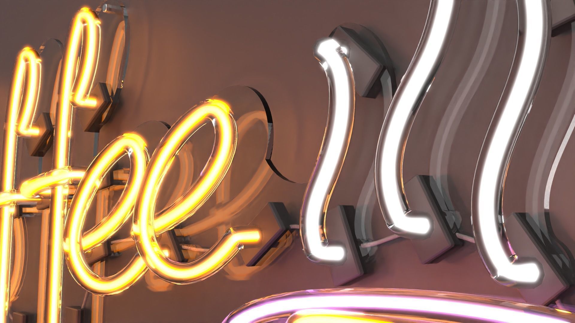 Coffee Time - Neon Sign 3D model_2