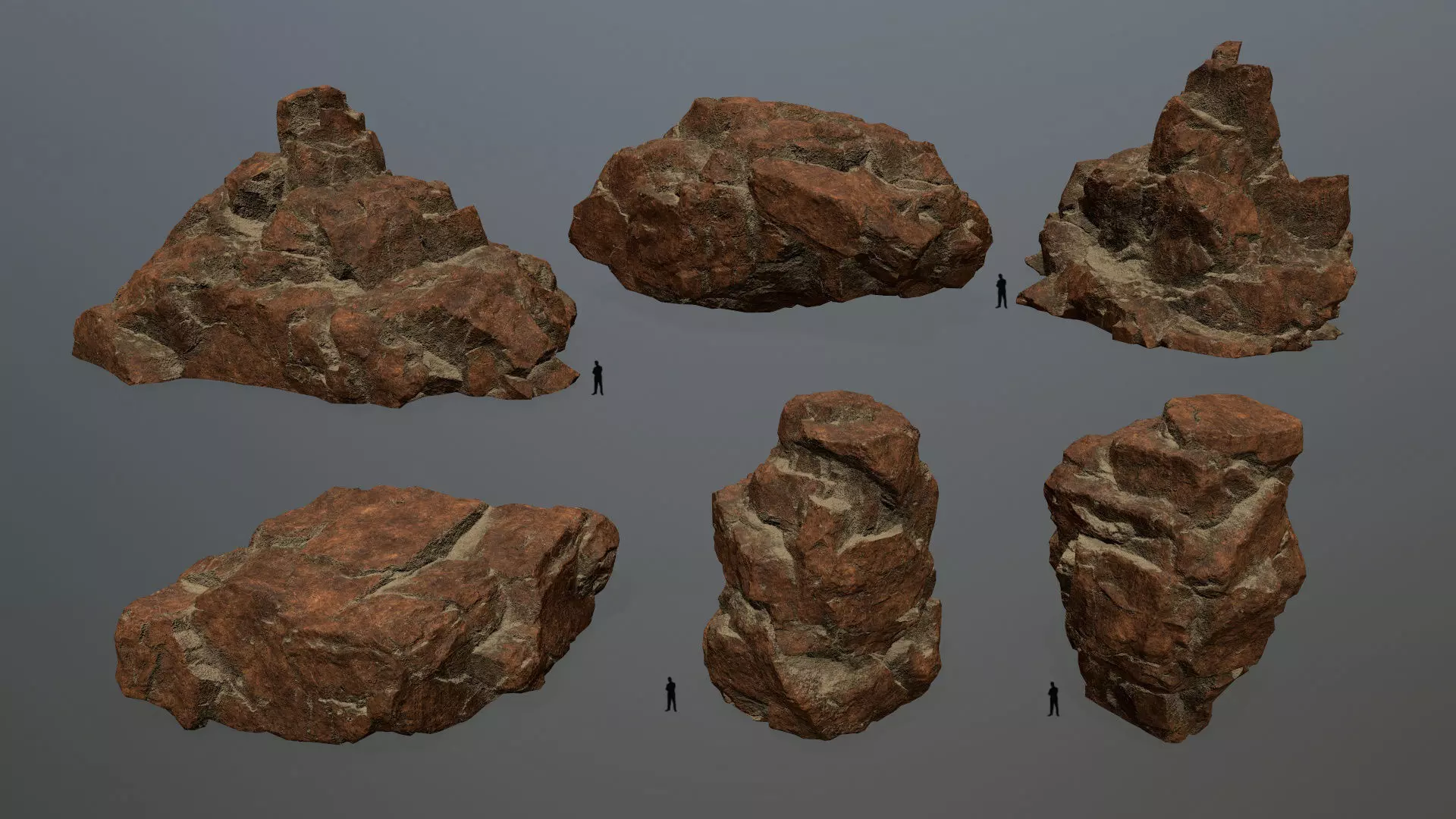 desert rocks  Low-poly 3D model_0