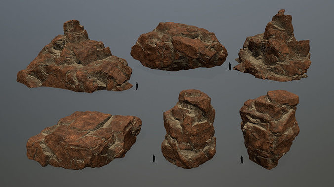 desert rocks  Low-poly 3D model