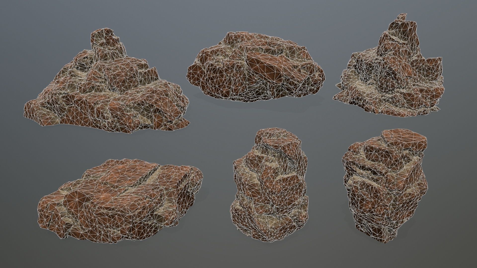 desert rocks  Low-poly 3D model_23