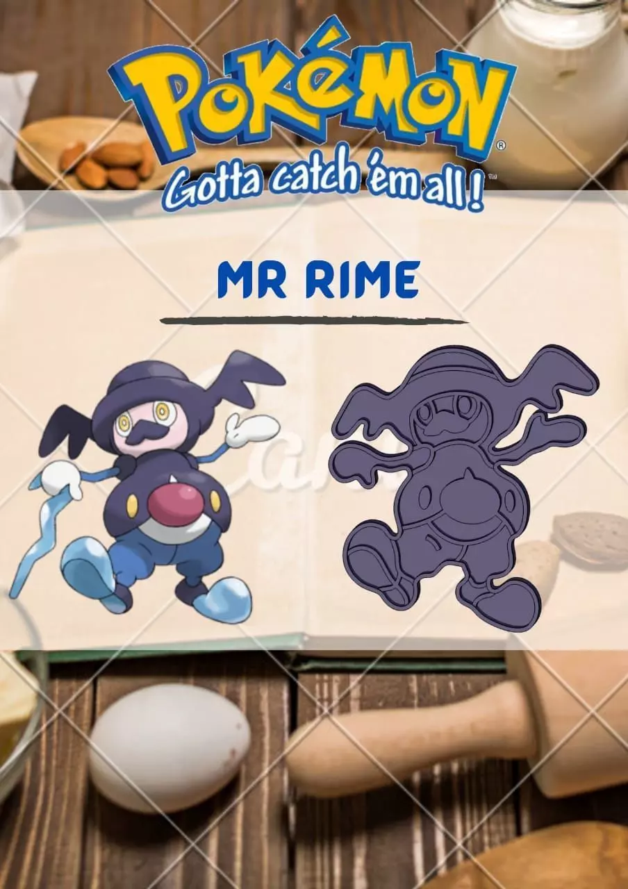 Mr Rime 3d Model Amazing Pokemon Mr Rime Cookie Cutter Stamp Cake Decorating 3D model ...