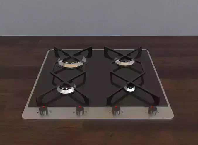 Fireplate gas stove top on wooden table