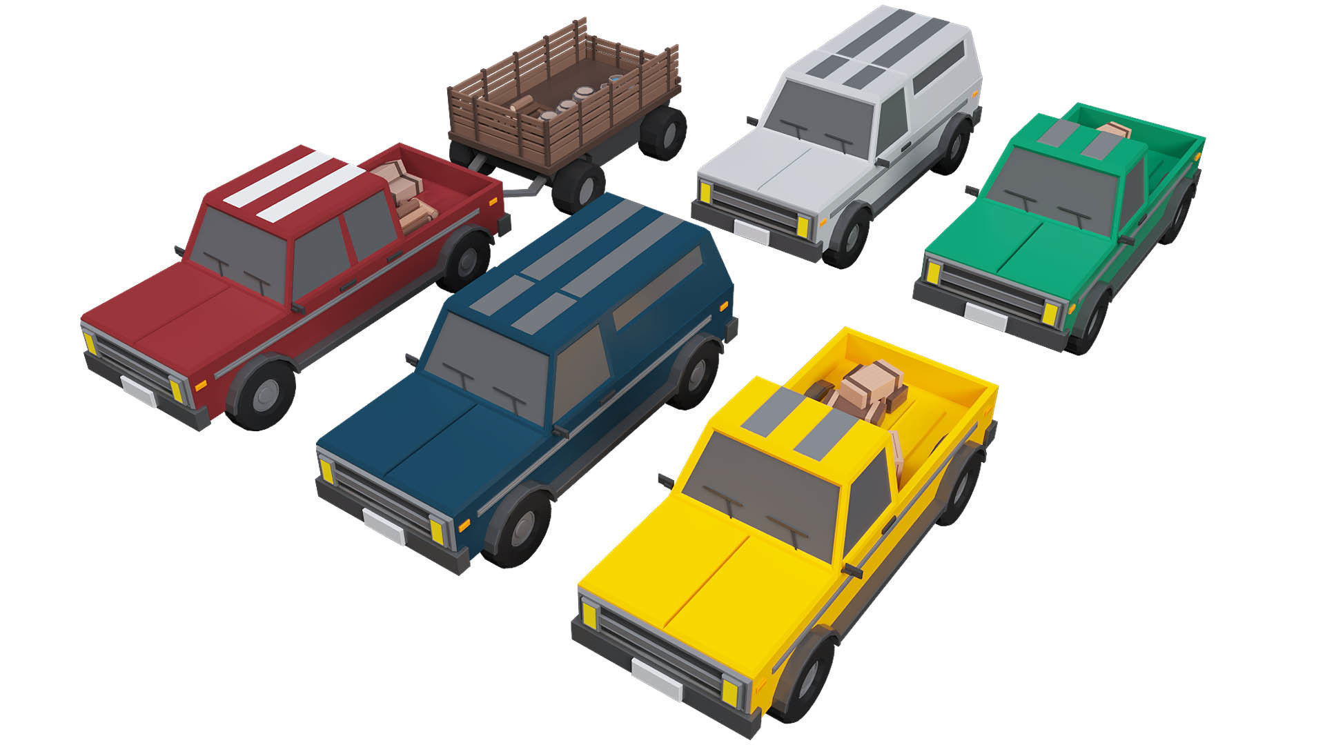 low poly cars vol 01 lowpoly Low-poly 3D model_1