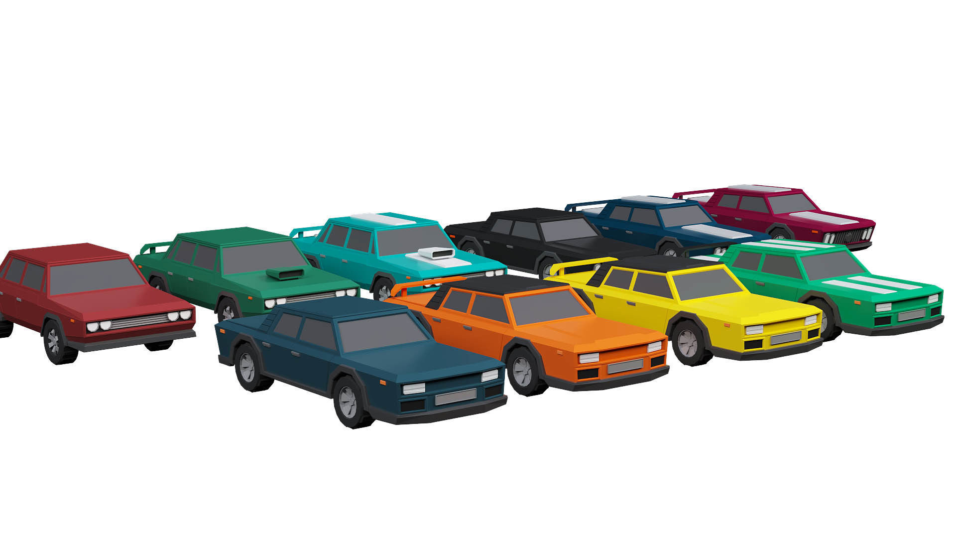 low poly cars vol 01 lowpoly Low-poly 3D model_9