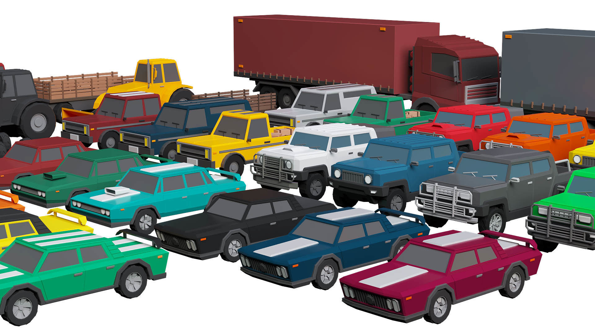 low poly cars vol 01 lowpoly Low-poly 3D model_3