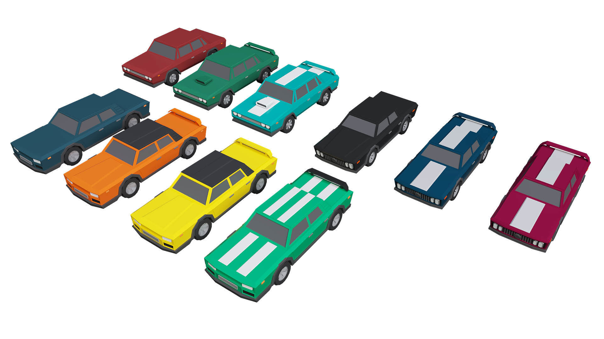 low poly cars vol 01 lowpoly Low-poly 3D model_7