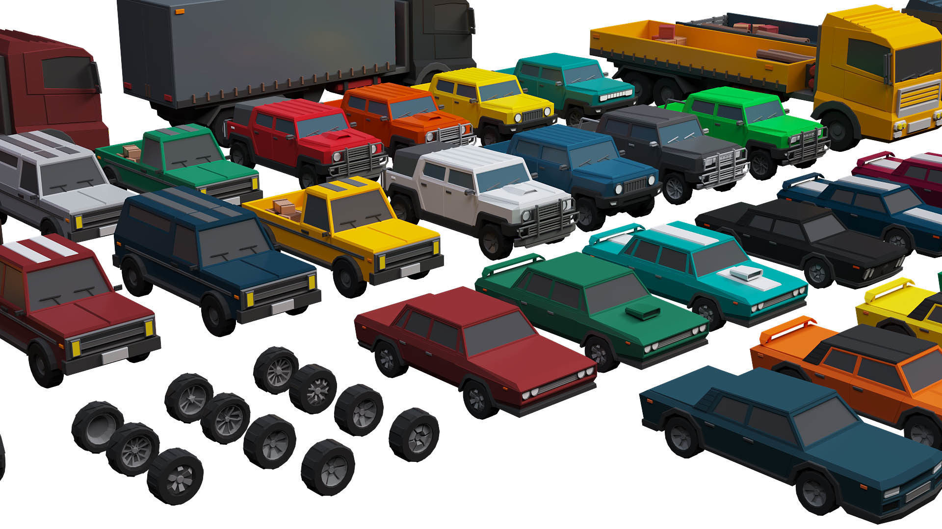 low poly cars vol 01 lowpoly Low-poly 3D model_2