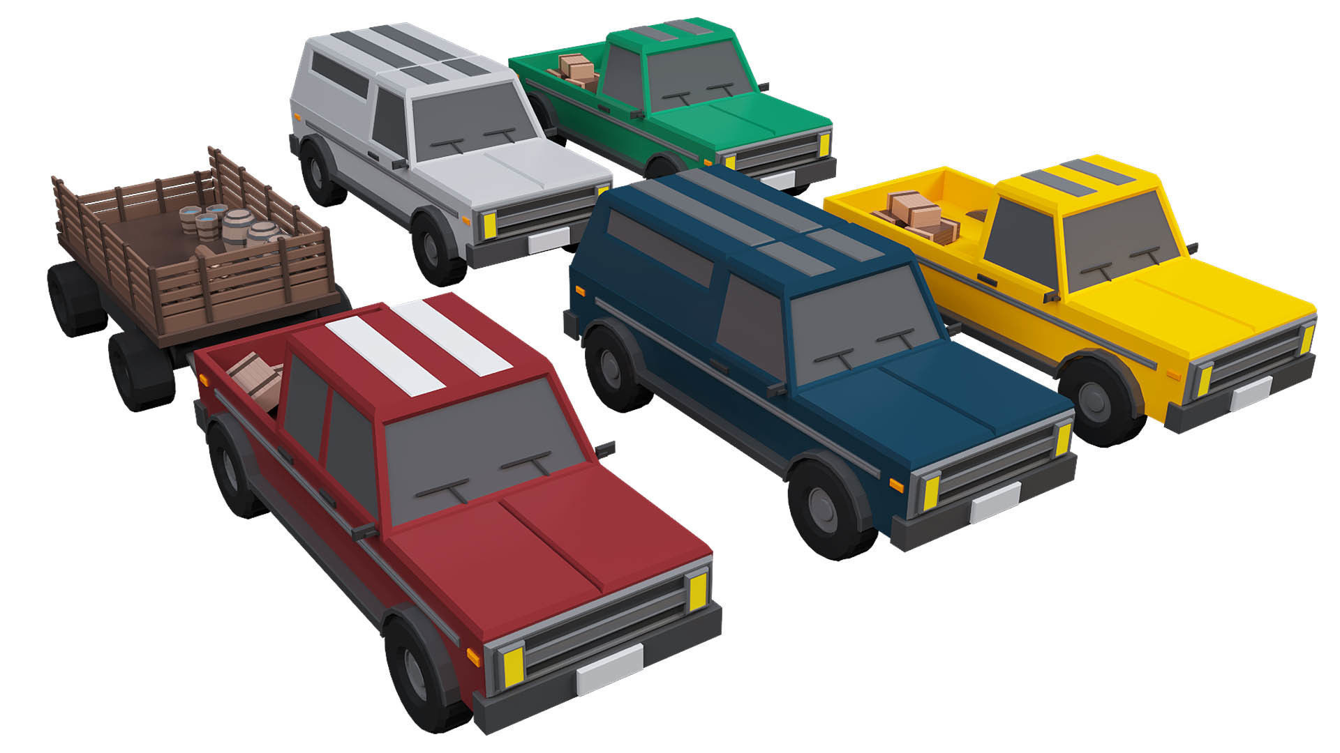 low poly cars vol 01 lowpoly Low-poly 3D model_10