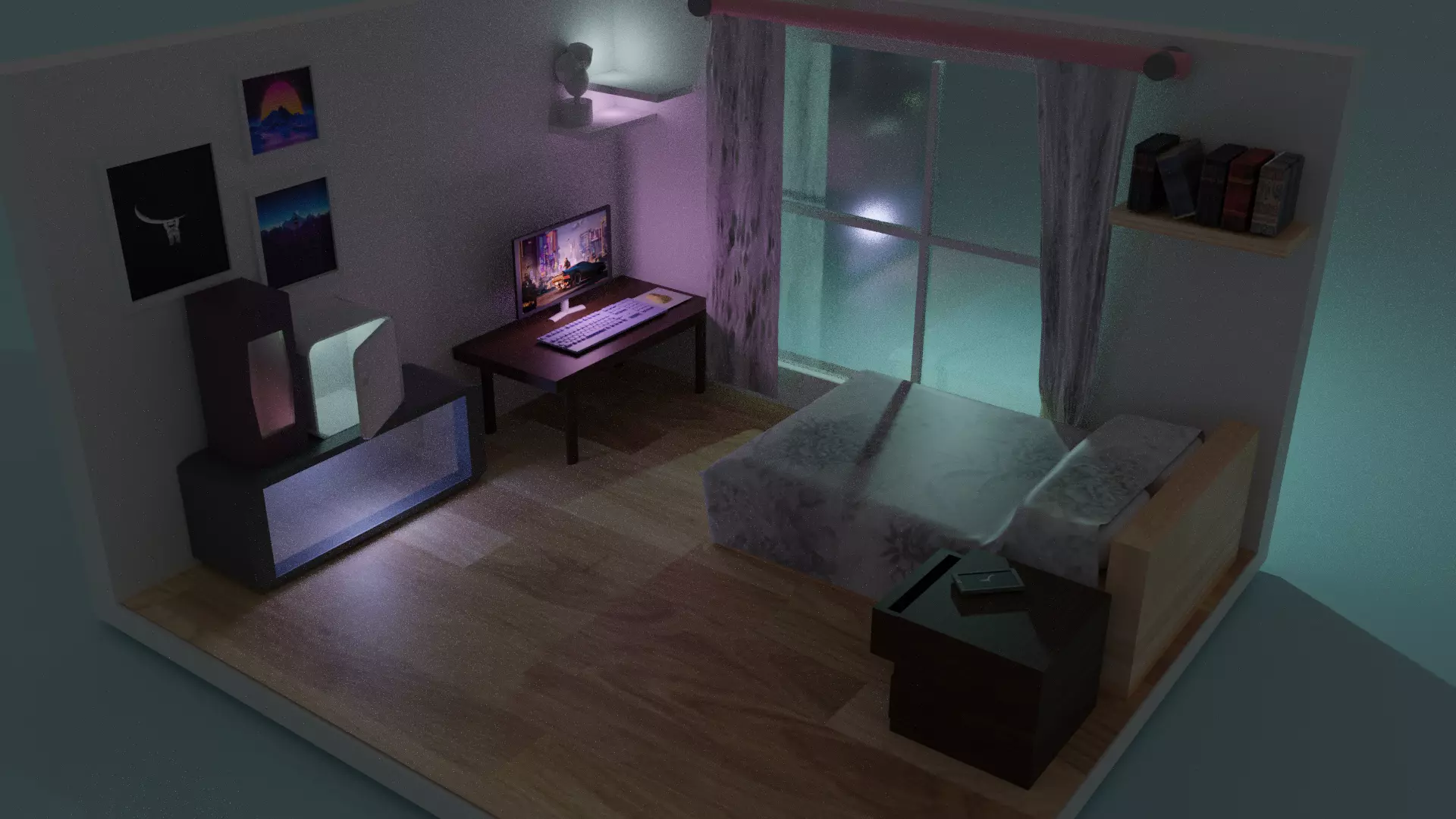 Low Poly Apartment Building 3D model_0