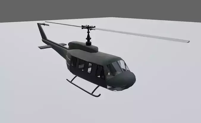 Helicopter - Chopper - Vietnam - Helicoptero Low-poly 3D model