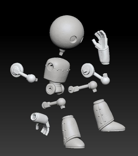 War Girl and 3 torso option and an extra robot 3D print model_3