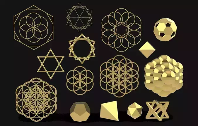 Sacred Geometry Low-poly 3D model