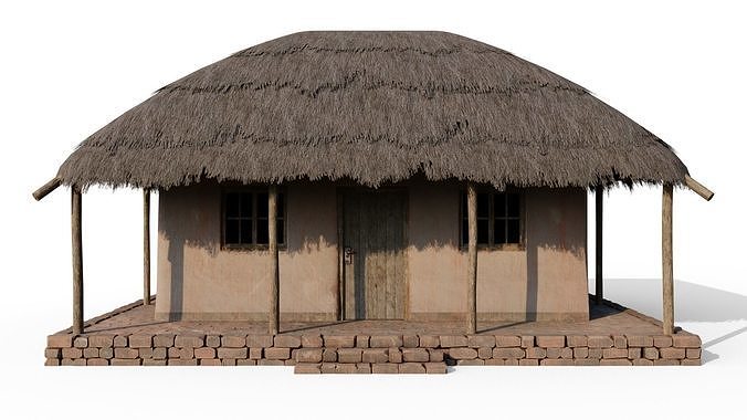 Thatch Hut Low-poly 3D model 3