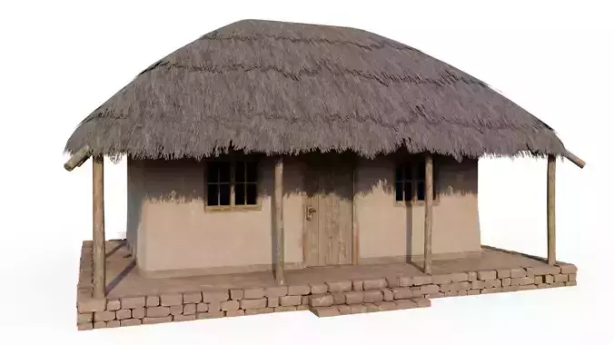 Thatch Hut Low-poly 3D model