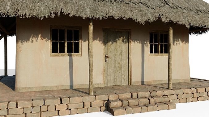 Thatch Hut Low-poly 3D model 4