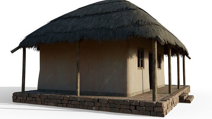 Thatch Hut Low-poly 3D model 7