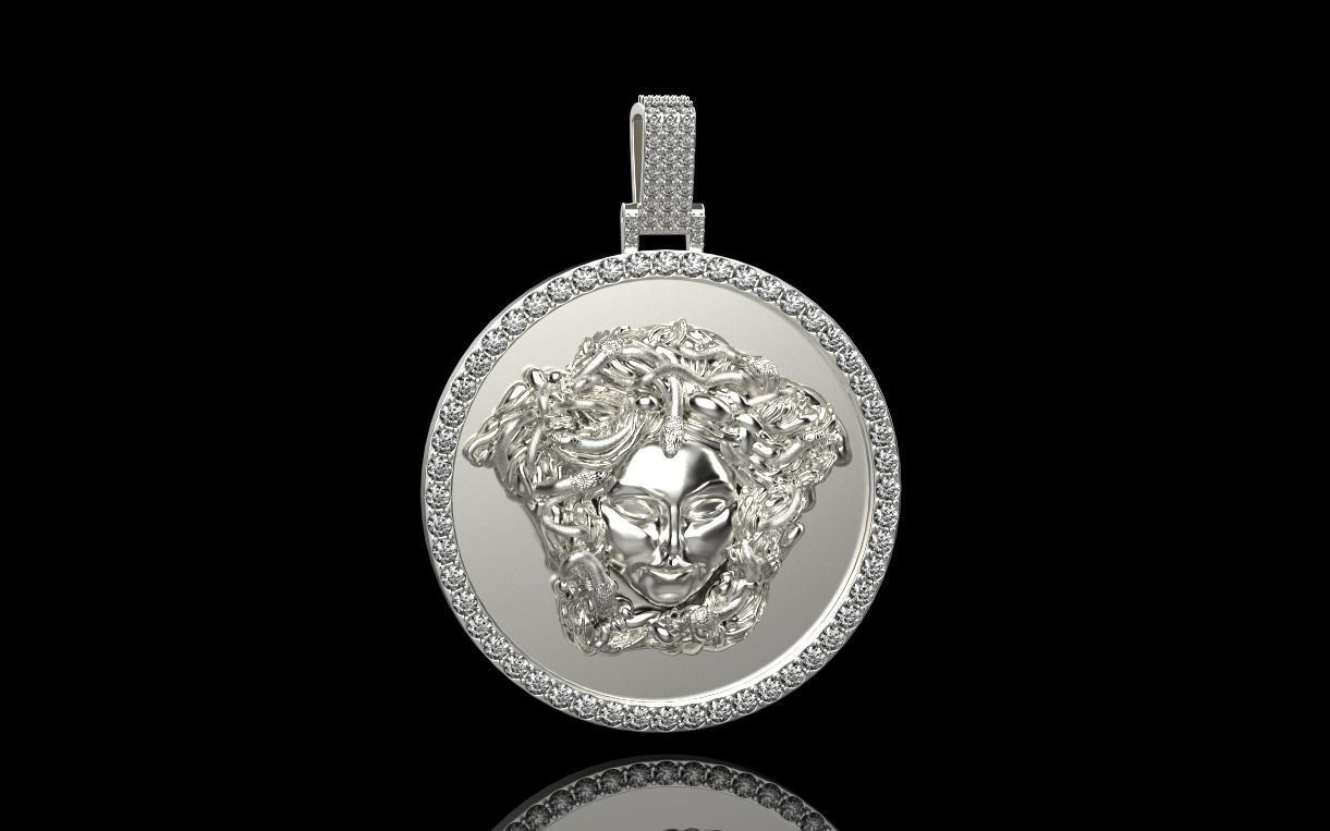 pendant medusa gorgon 3D print model_12