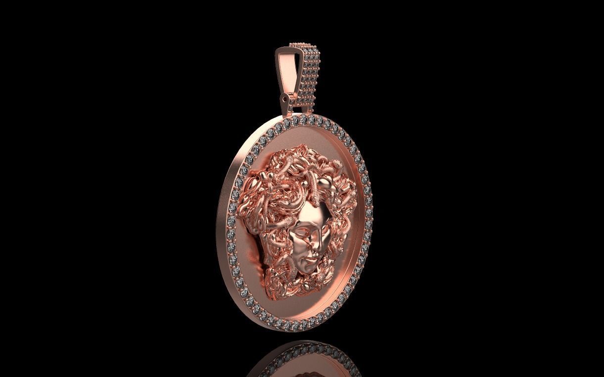 pendant medusa gorgon 3D print model_15