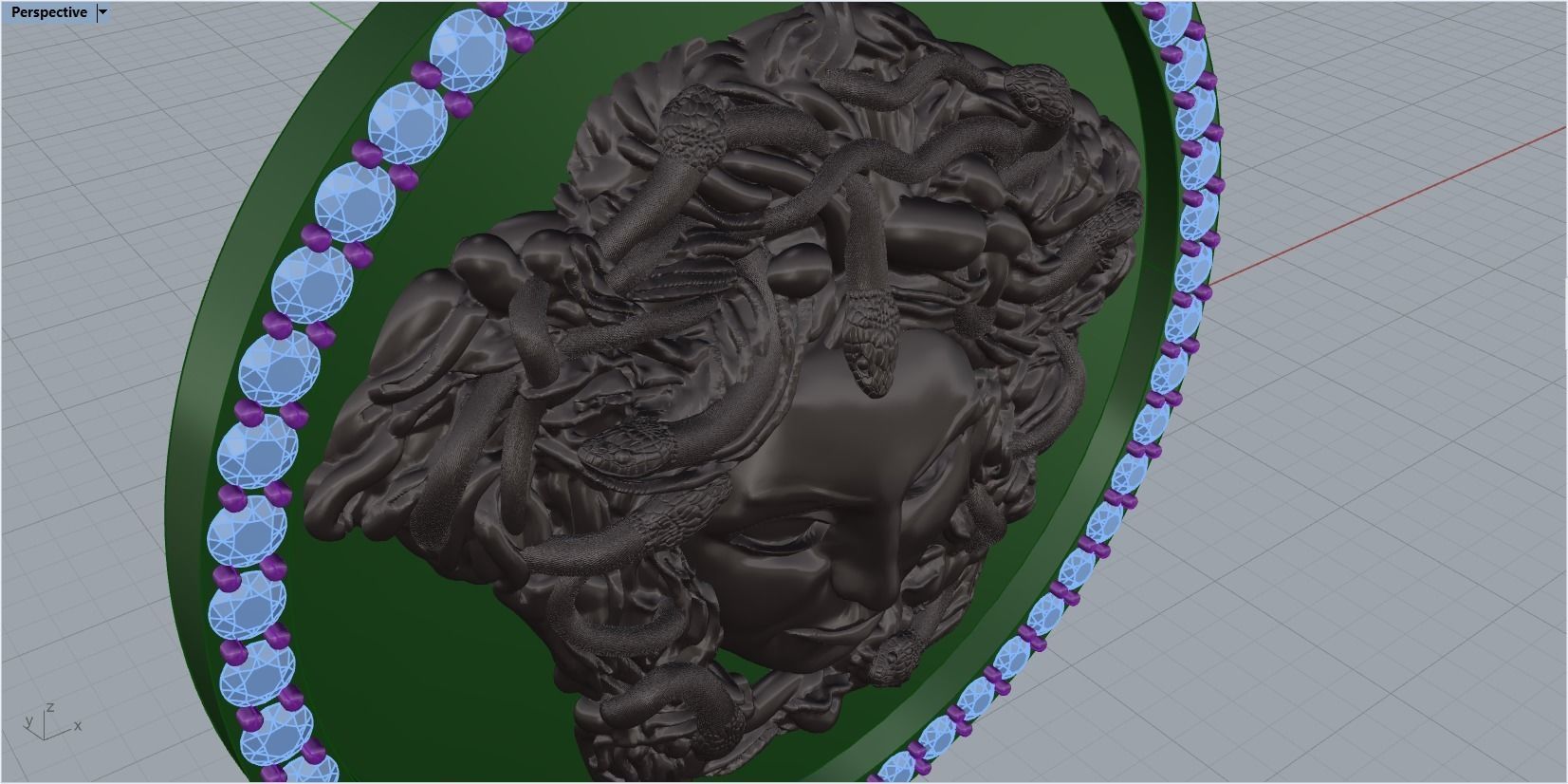 pendant medusa gorgon 3D print model_35