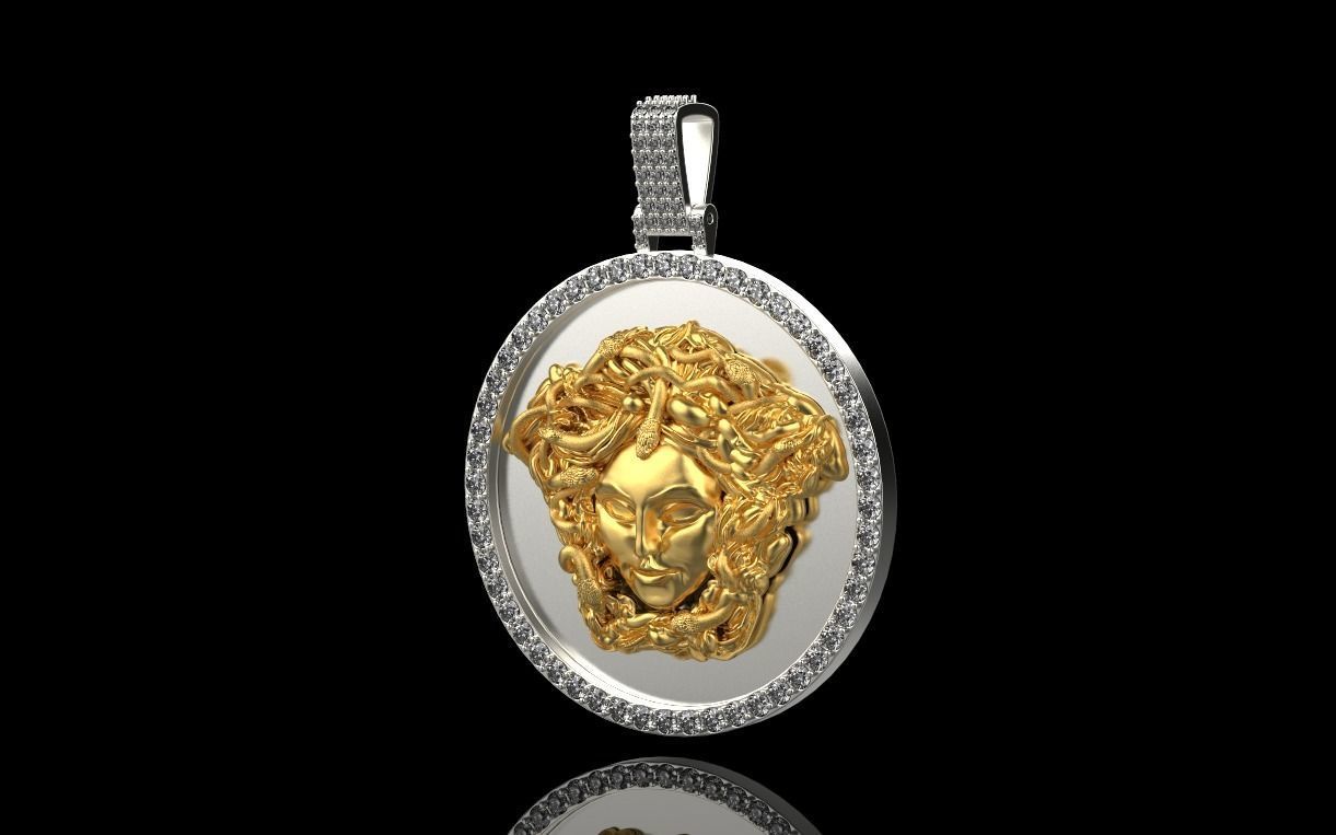 pendant medusa gorgon 3D print model_8