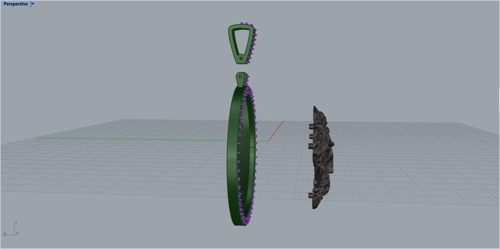 pendant medusa gorgon 3D print model_43