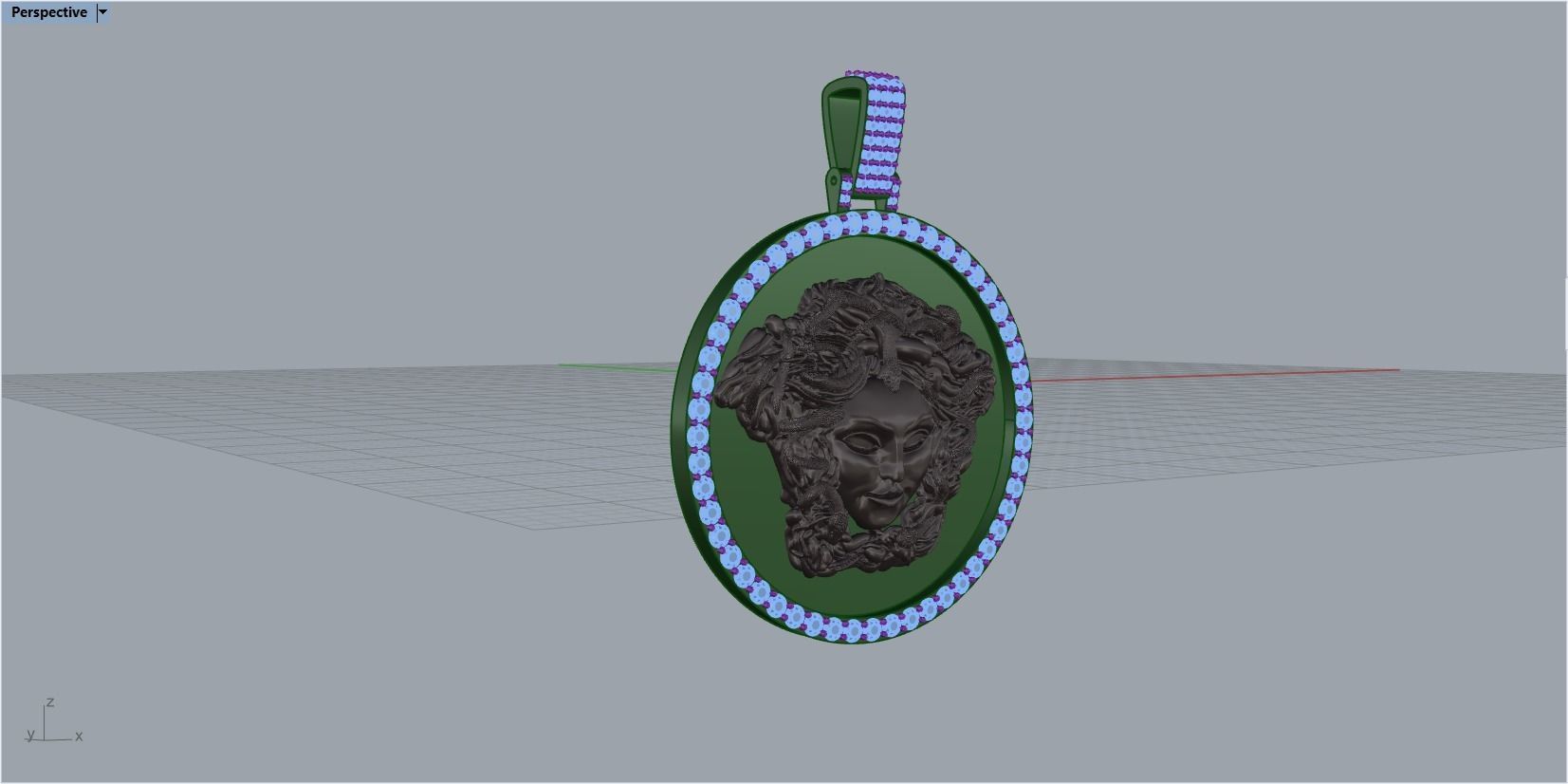 pendant medusa gorgon 3D print model_29