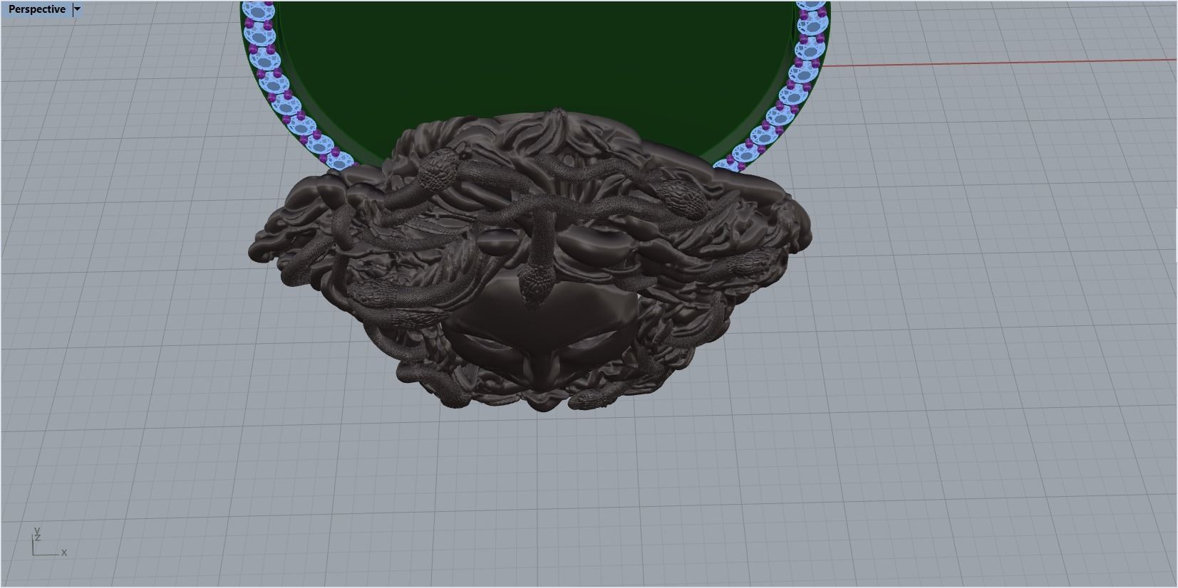 pendant medusa gorgon 3D print model_40