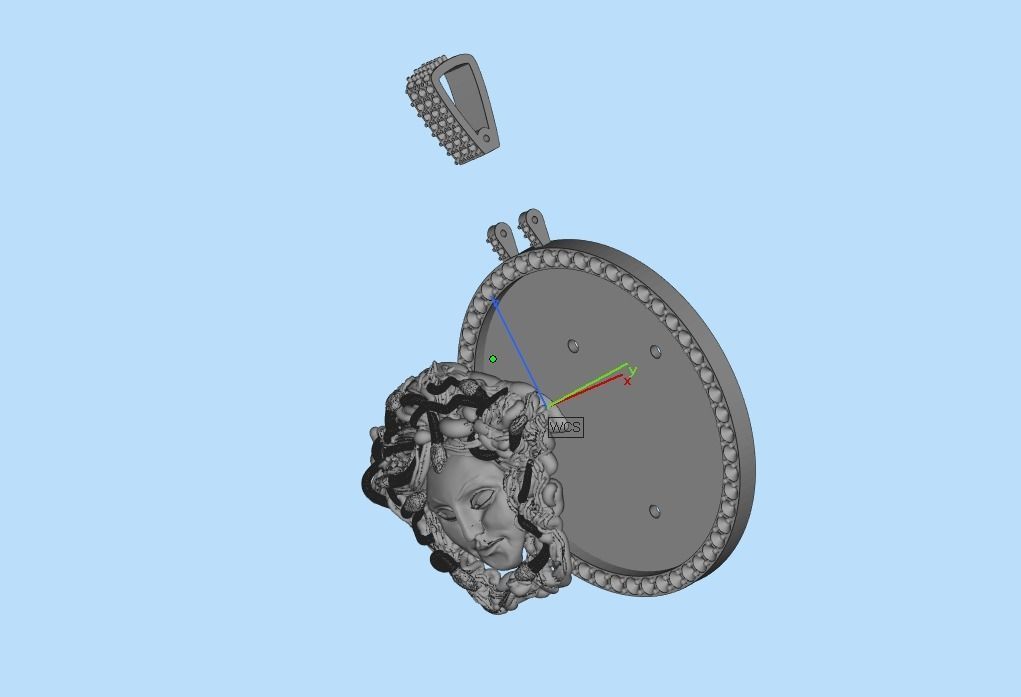 pendant medusa gorgon 3D print model_45