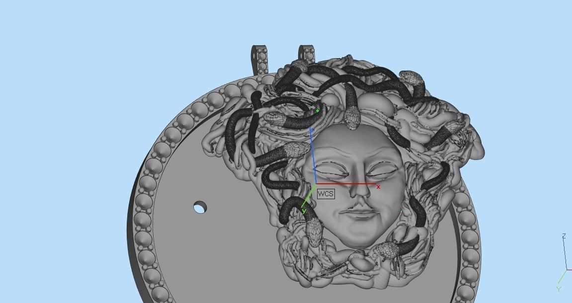 pendant medusa gorgon 3D print model_49