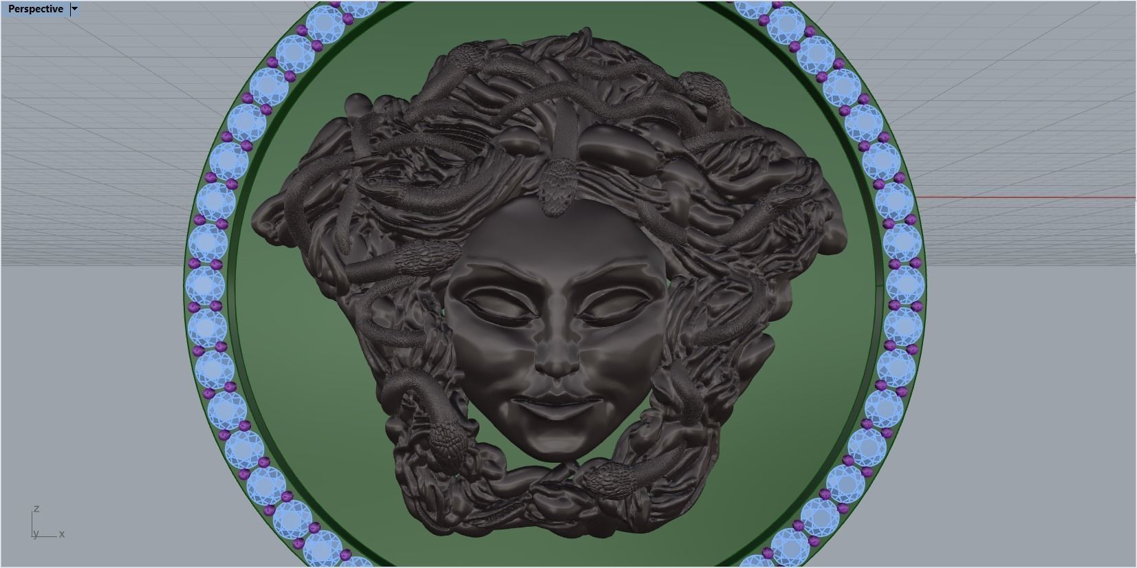 pendant medusa gorgon 3D print model_33