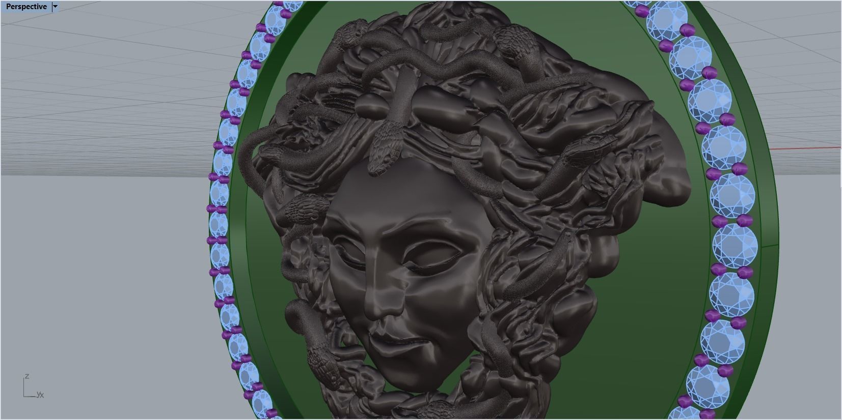 pendant medusa gorgon 3D print model_34