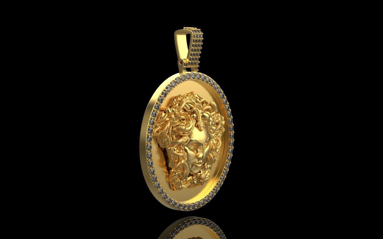 pendant medusa gorgon 3D print model_6