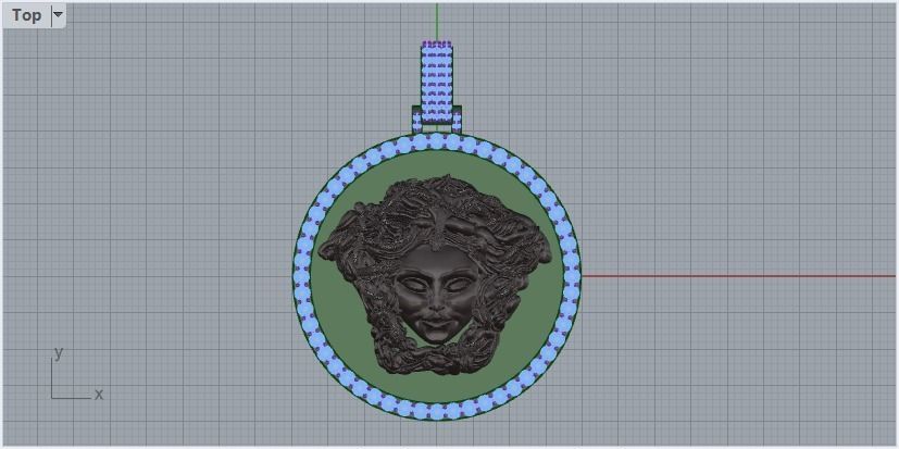 pendant medusa gorgon 3D print model_24