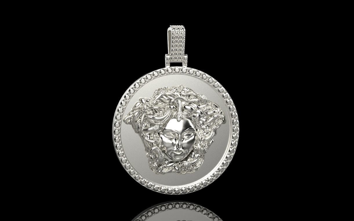 pendant medusa gorgon 3D print model_11