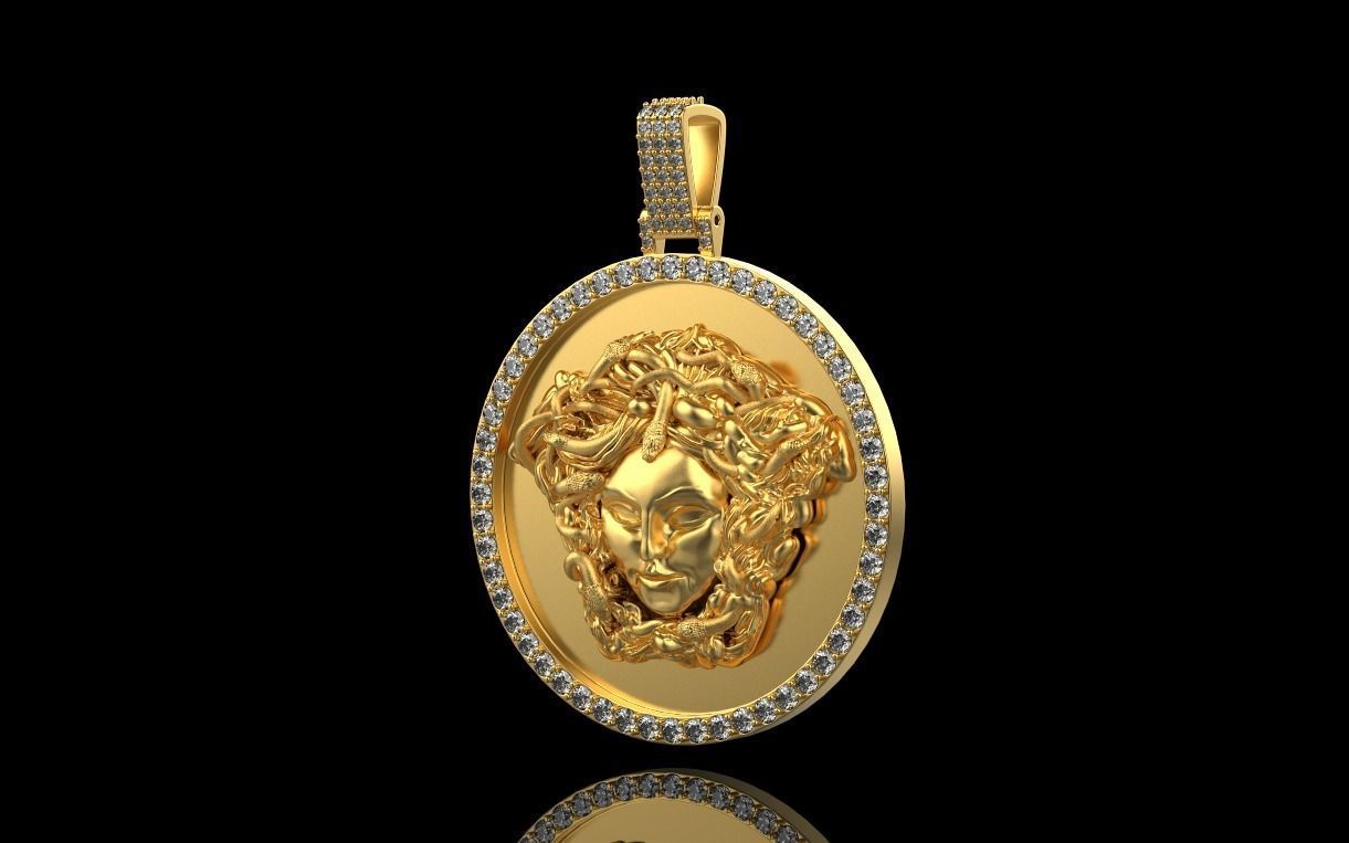 pendant medusa gorgon 3D print model_3