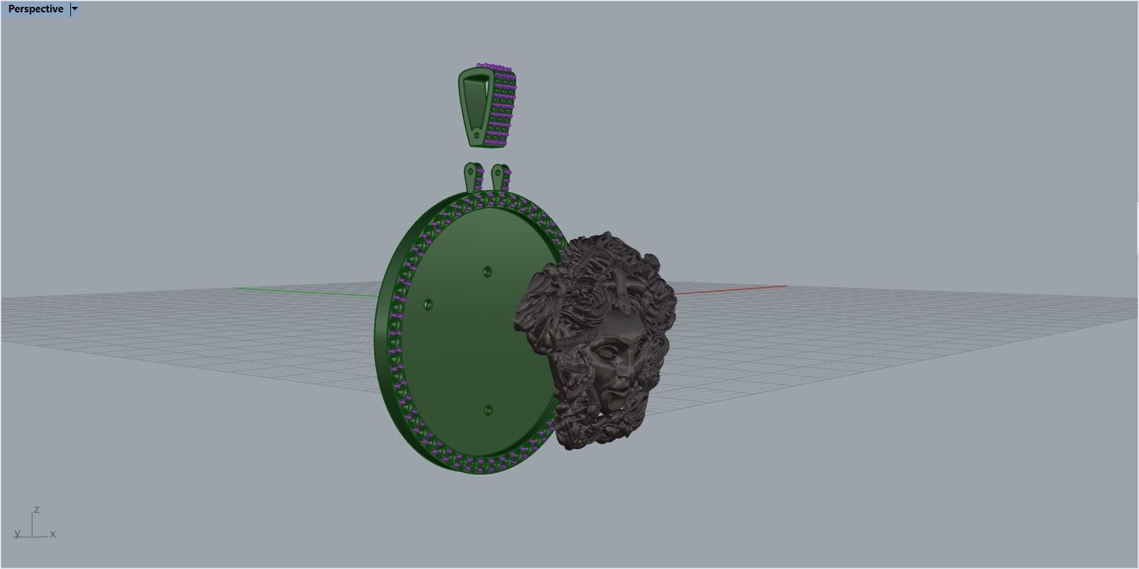 pendant medusa gorgon 3D print model_41