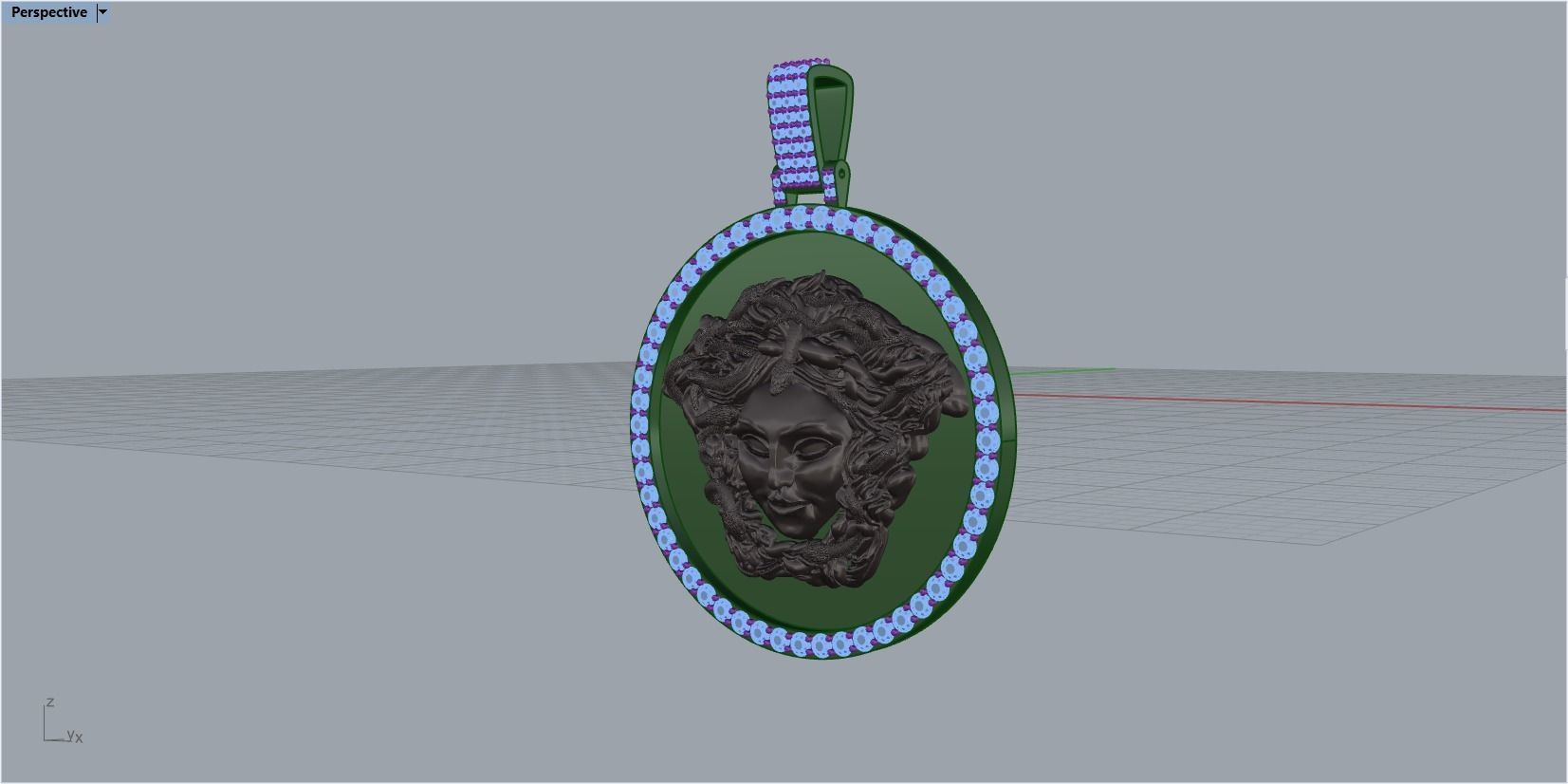 pendant medusa gorgon 3D print model_27