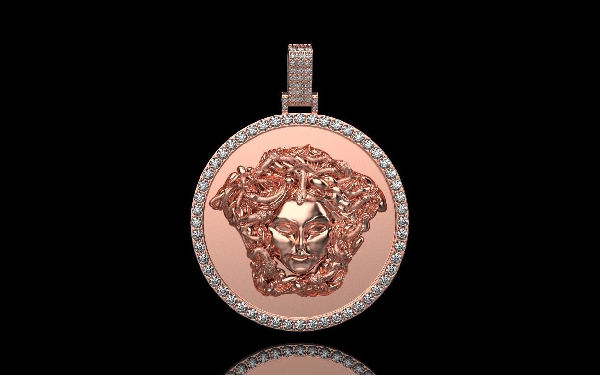 pendant medusa gorgon 3D print model_16