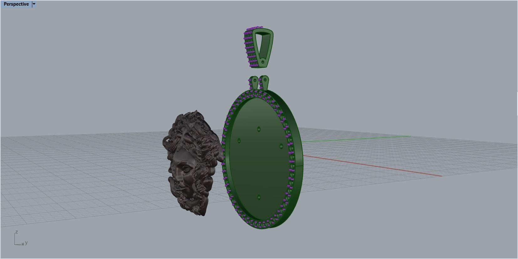pendant medusa gorgon 3D print model_42