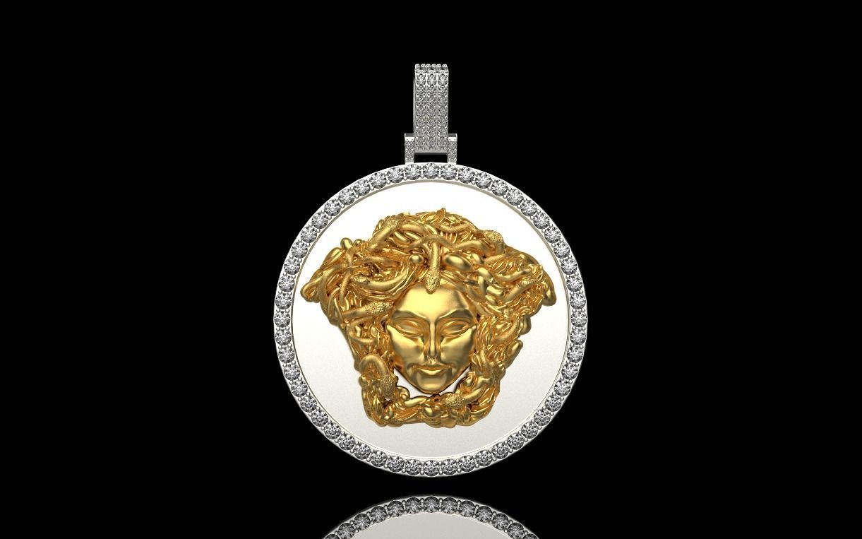 pendant medusa gorgon 3D print model_7