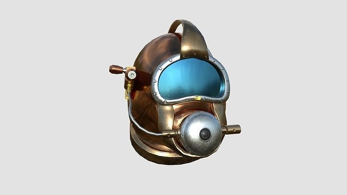 Diving Helmet B 07 Copper - Character Design Fashion Low-poly 3D model