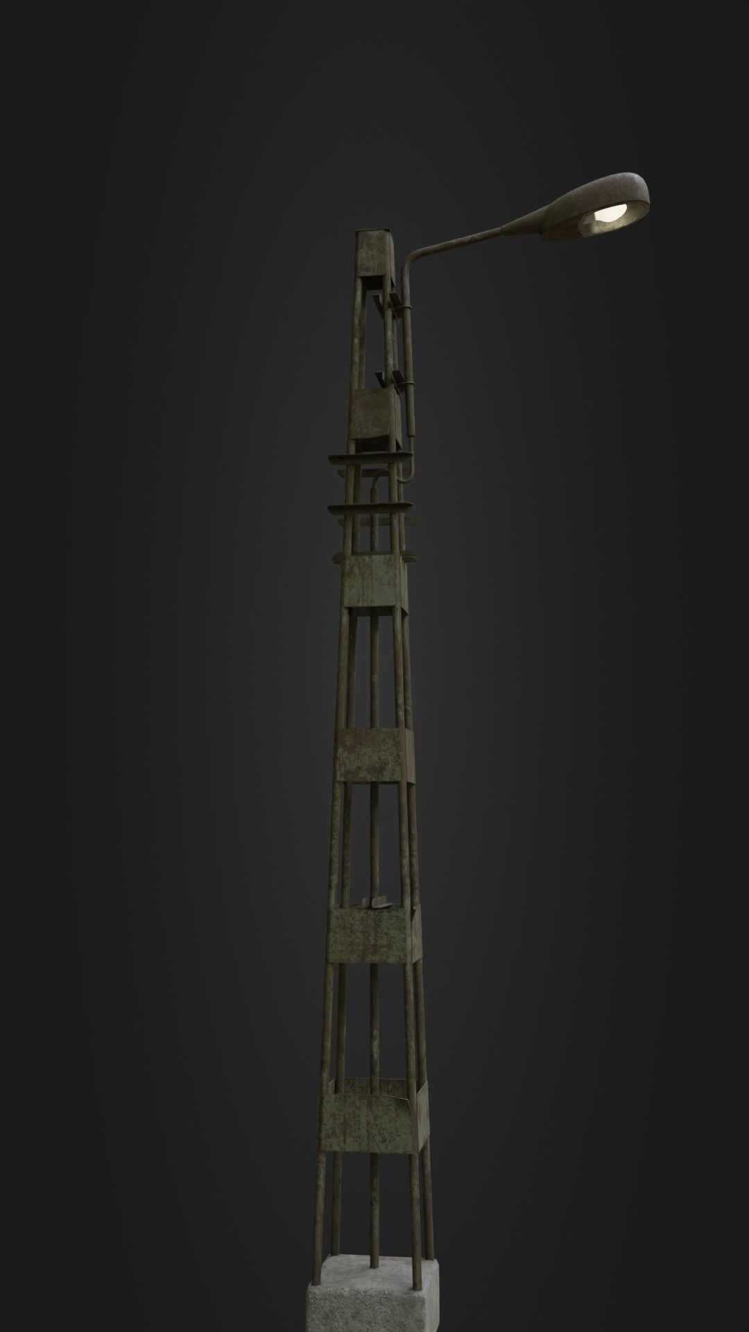 Old Worn Street Light 06 Low-poly 3D model_10