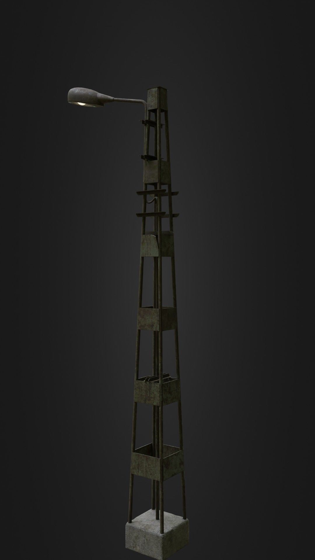 Old Worn Street Light 06 Low-poly 3D model_27