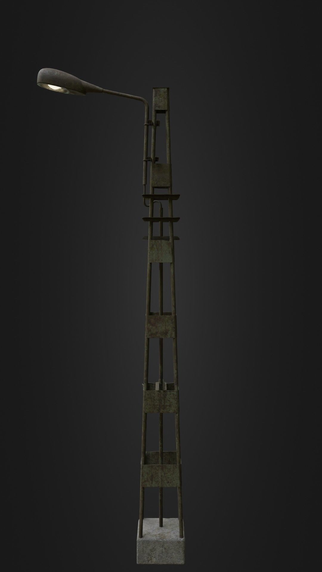 Old Worn Street Light 06 Low-poly 3D model_31