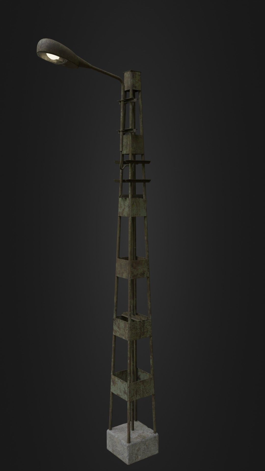 Old Worn Street Light 06 Low-poly 3D model_35