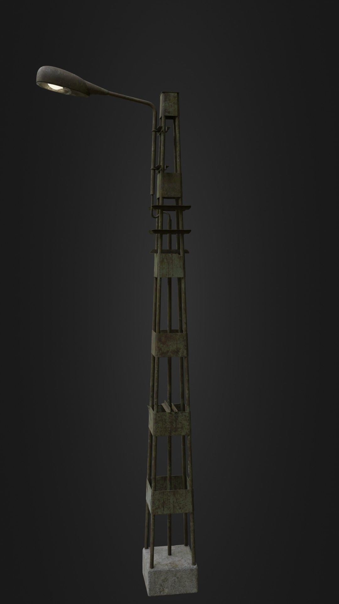 Old Worn Street Light 06 Low-poly 3D model_32