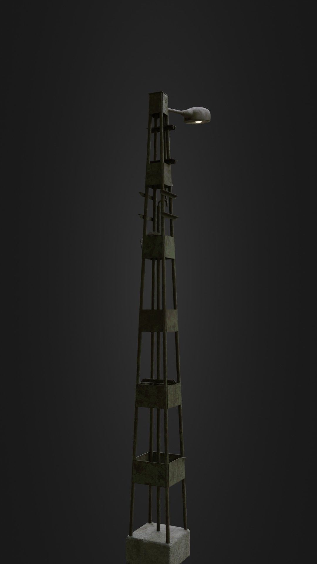 Old Worn Street Light 06 Low-poly 3D model_18