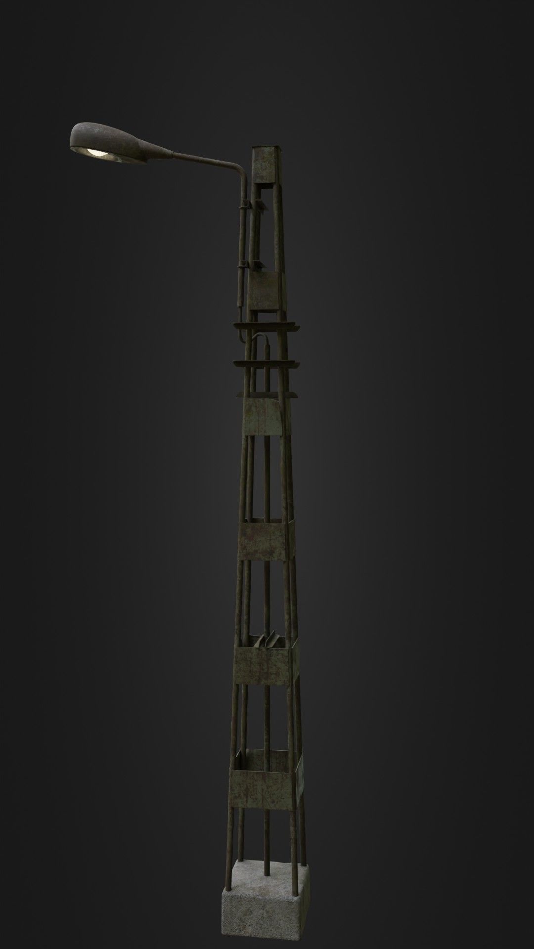 Old Worn Street Light 06 Low-poly 3D model_30
