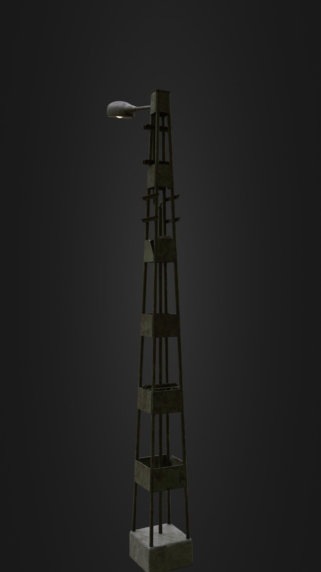 Old Worn Street Light 06 Low-poly 3D model_24